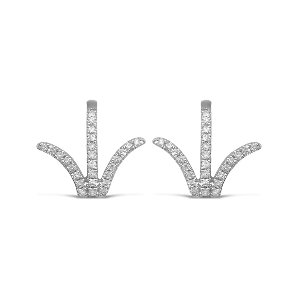 14k gold diamond crown fashion stud earrings 552577
