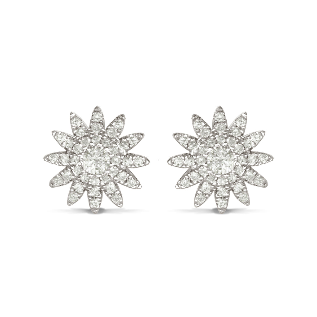 14k gold diamond starburst stud earrings 554894