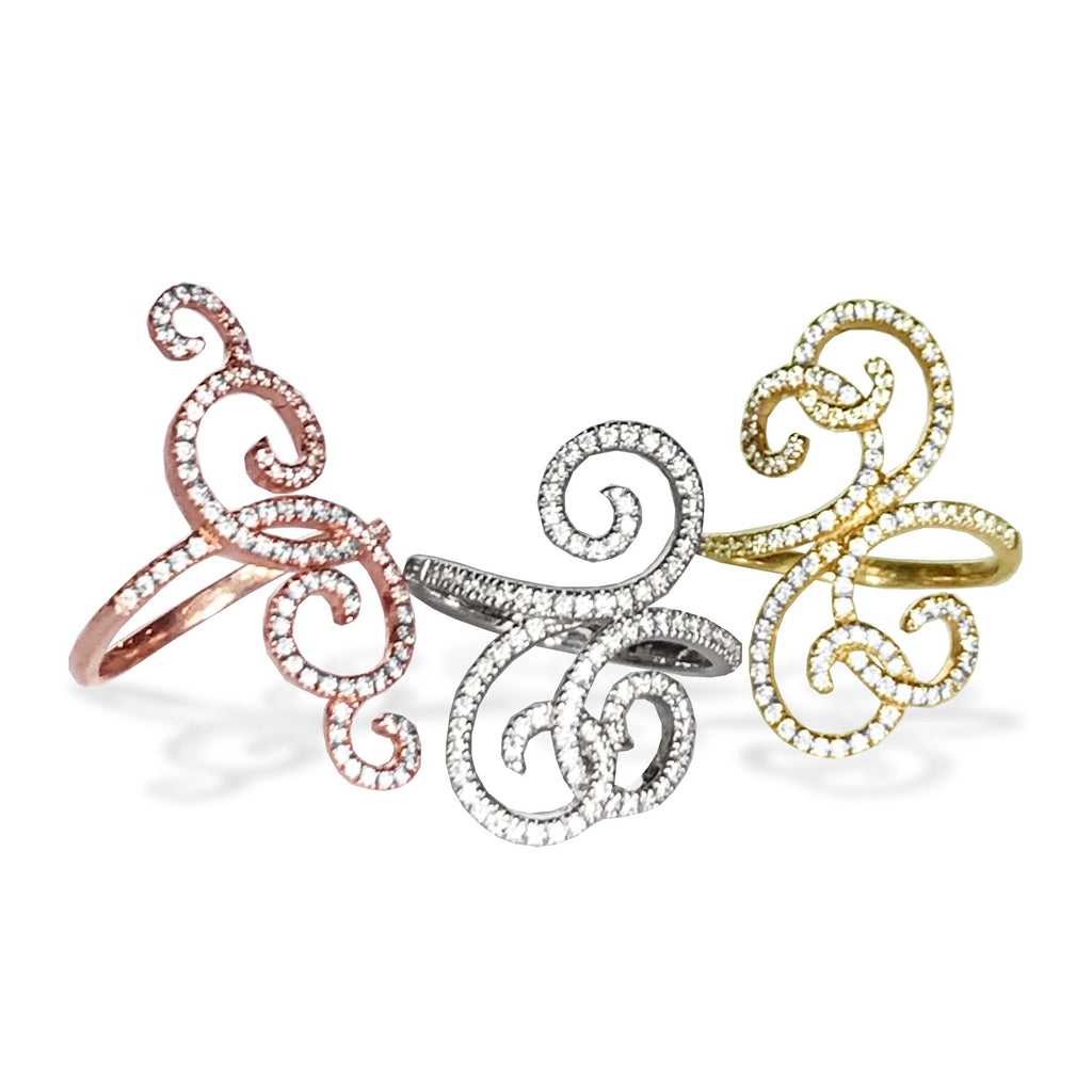 14k gold nouveau diamond fashion ring OGR14