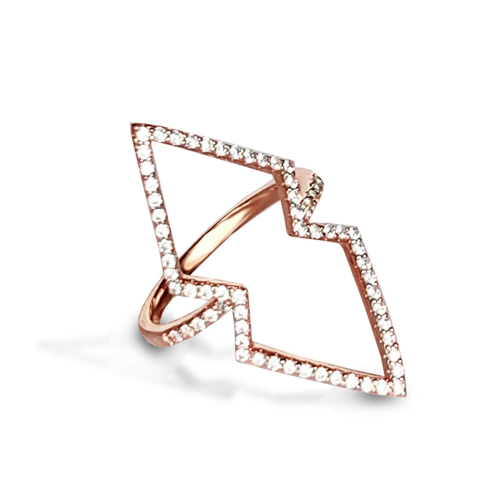 14k gold diamond geometric fashion ring FR259