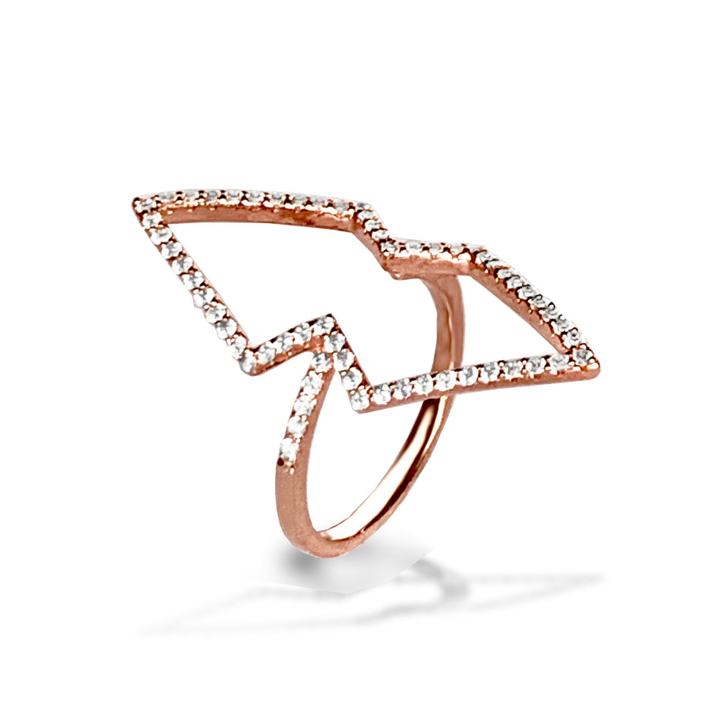 14k gold diamond geometric fashion ring FR259