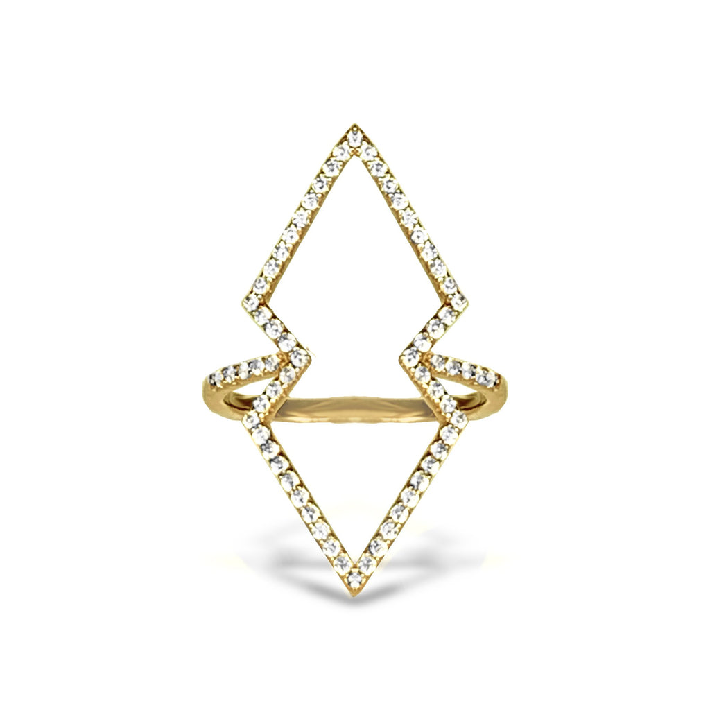 14k gold diamond geometric fashion ring FR259