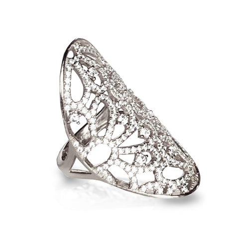 14k gold petite diamond white topaz fashion stackable ring MR45629