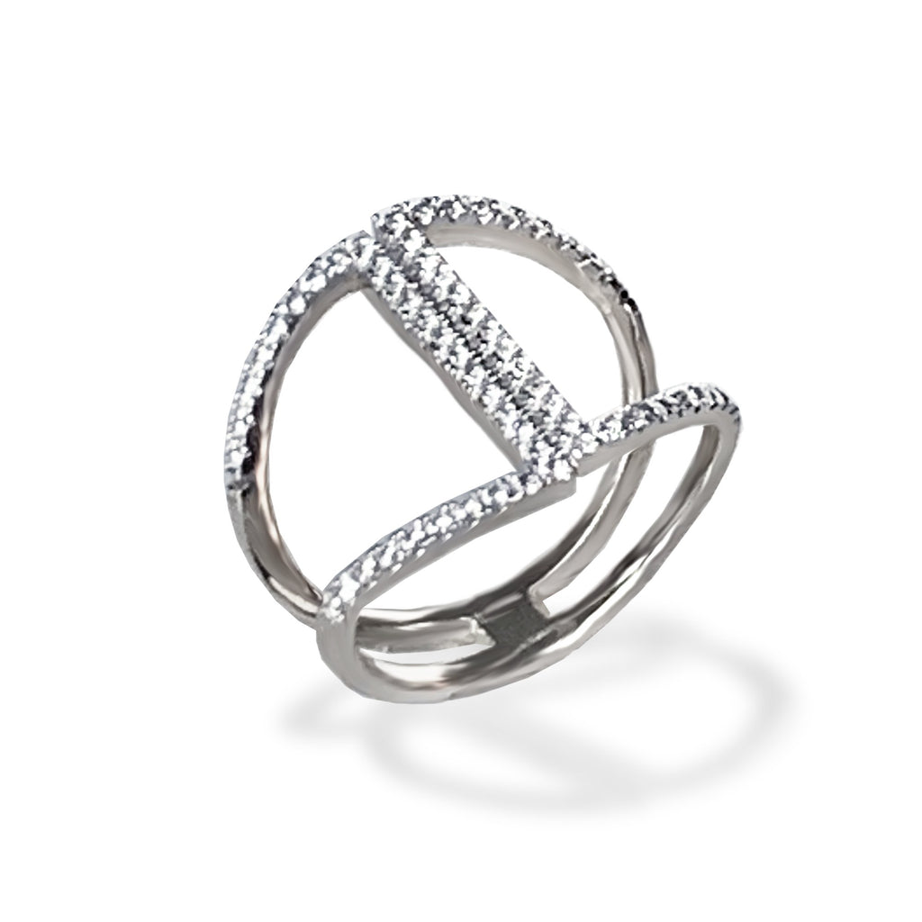 14k gold diamond bar fashion ring FR262