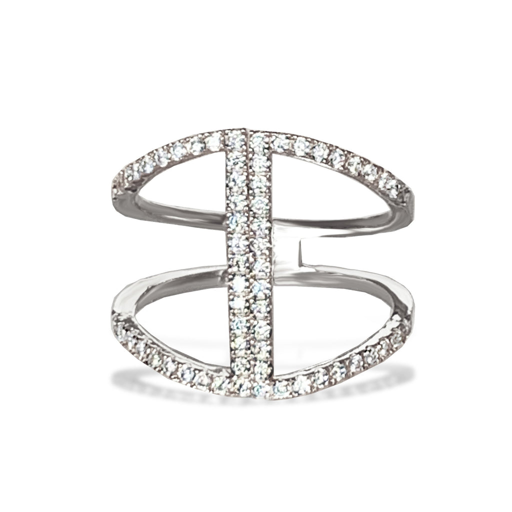 14k gold diamond bar fashion ring FR262