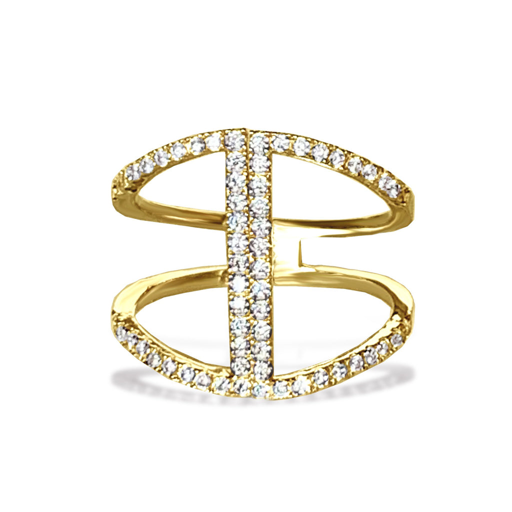 14k gold diamond bar fashion ring FR262
