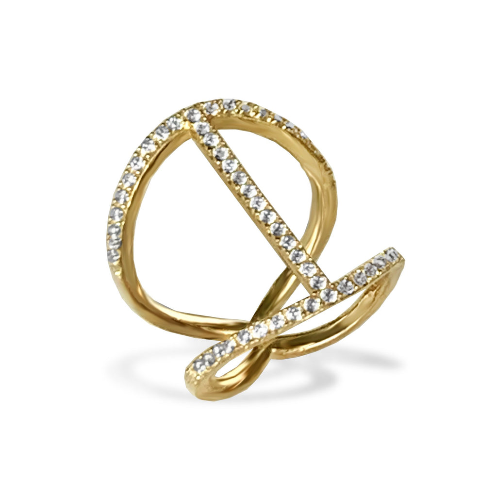 14k gold diamond bar fashion ring FR268