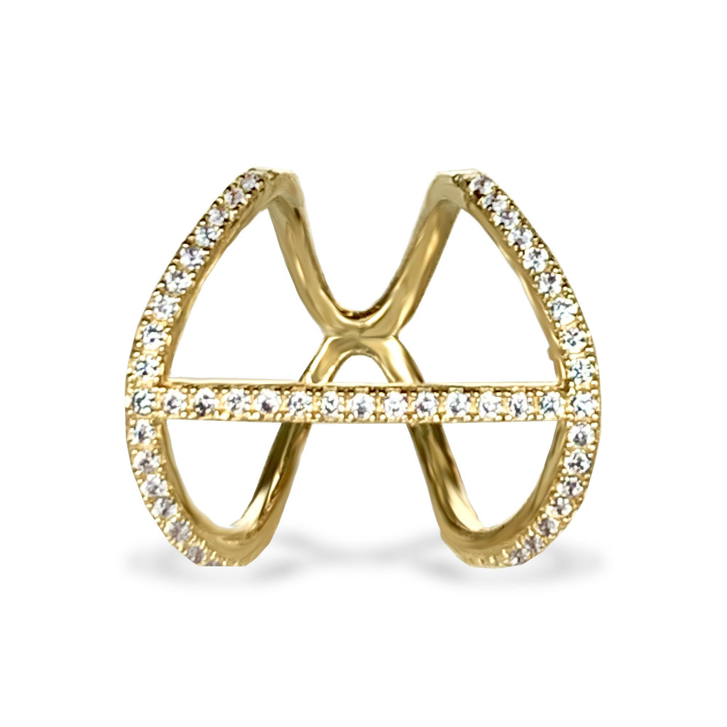 14k gold diamond bar fashion ring FR268