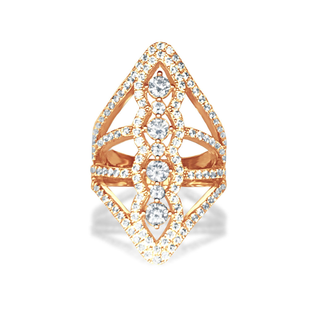 14k gold art deco diamond fashion ring FR271