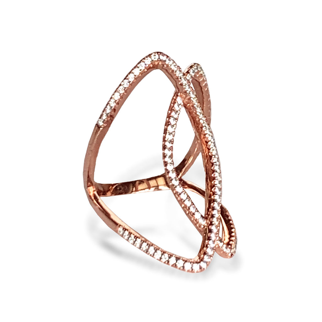 14k gold diamond interlocking fashion ring FR273