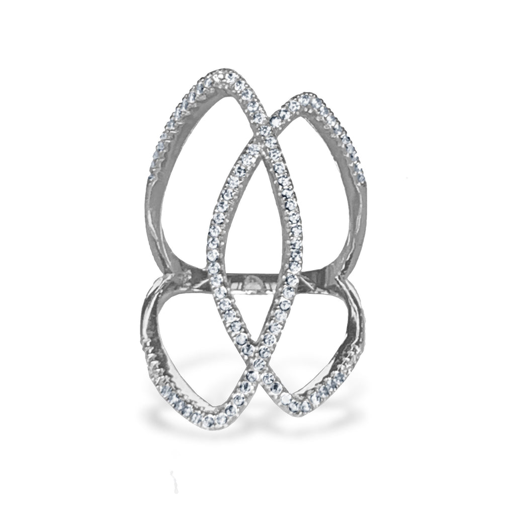 14k gold diamond interlocking fashion ring FR273