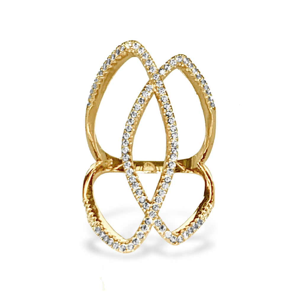 14k gold diamond interlocking fashion ring FR273