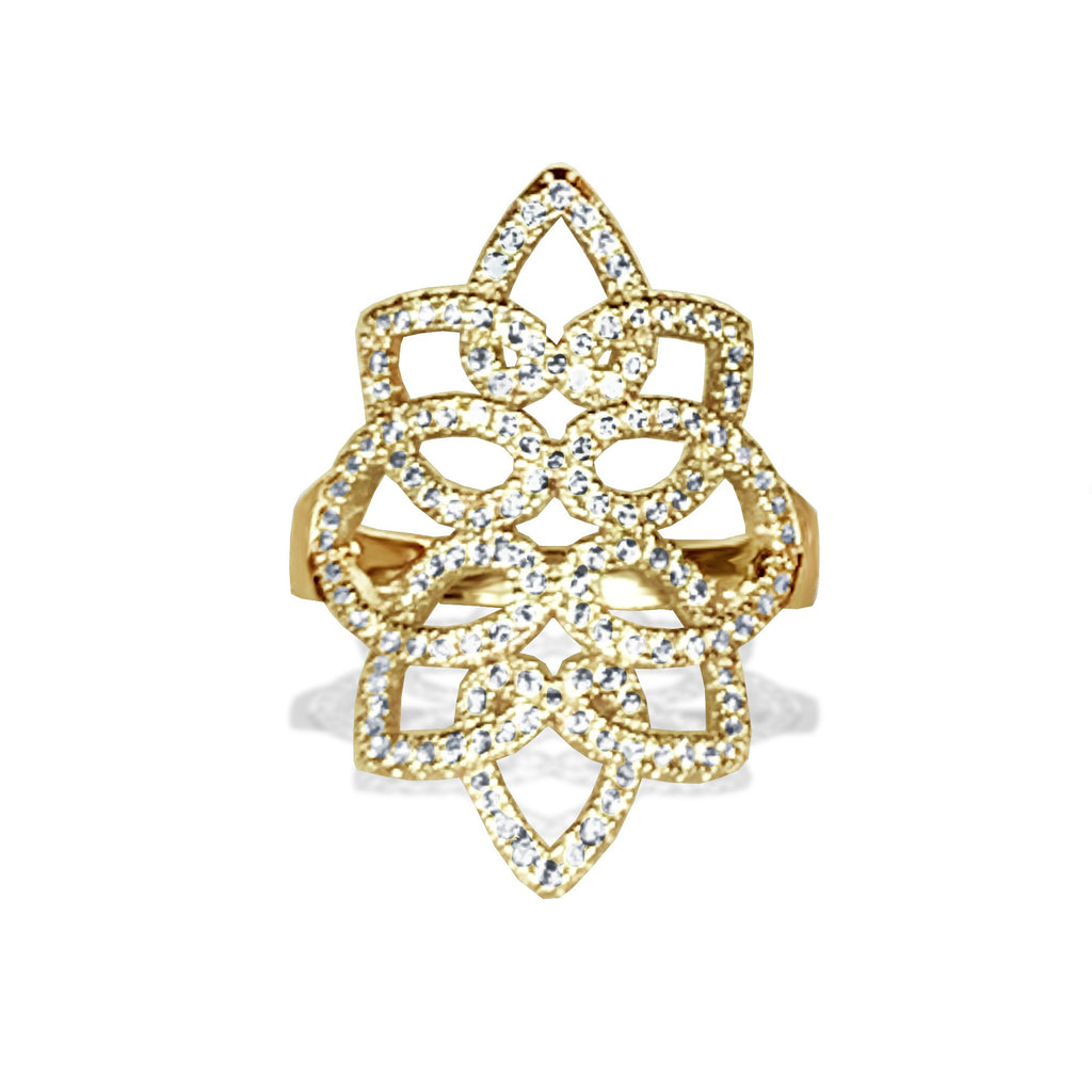 14k gold nouveau diamond fashion ring in FR274