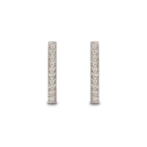 14K Round Diamond & Sapphire Stud Earrings E4308S