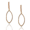 14k gold diamond pave leaf dangle hoop earrings ME21642