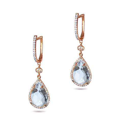 14k Long Open Pave Diamond Earrings ME24982