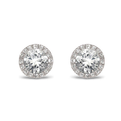 14k Victorian White Topaz Diamond Dangle Earrings ME22498