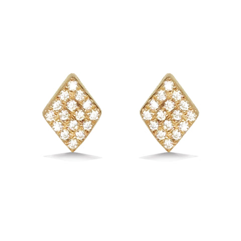 14k gold heart pave diamond stud earrings ME8953