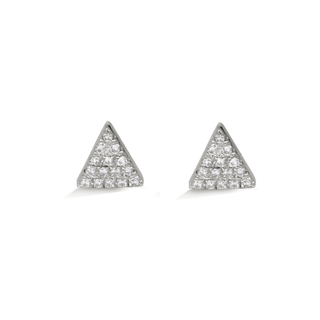 14K Gold Triangle Diamond Pave Stud Earring ME24651