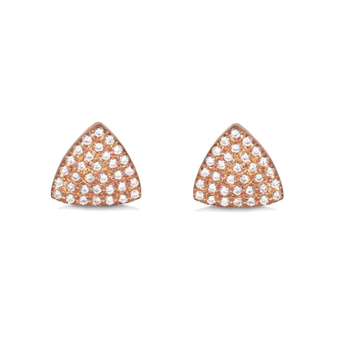 14K Hexagon Pave Diamond Disc Stud Earring ME24843