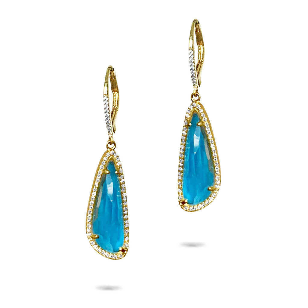14k trillion turquoise & diamond doublet earrings ME25308TQ