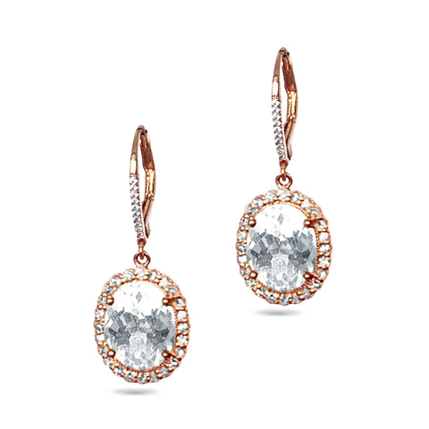14k gold oval london blue topaz diamond stud earrings ME2314