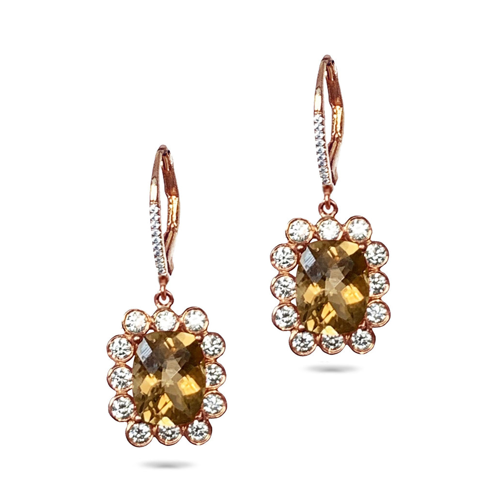 14k gold emerald cut tourmaline dangle earrings ME31594YT