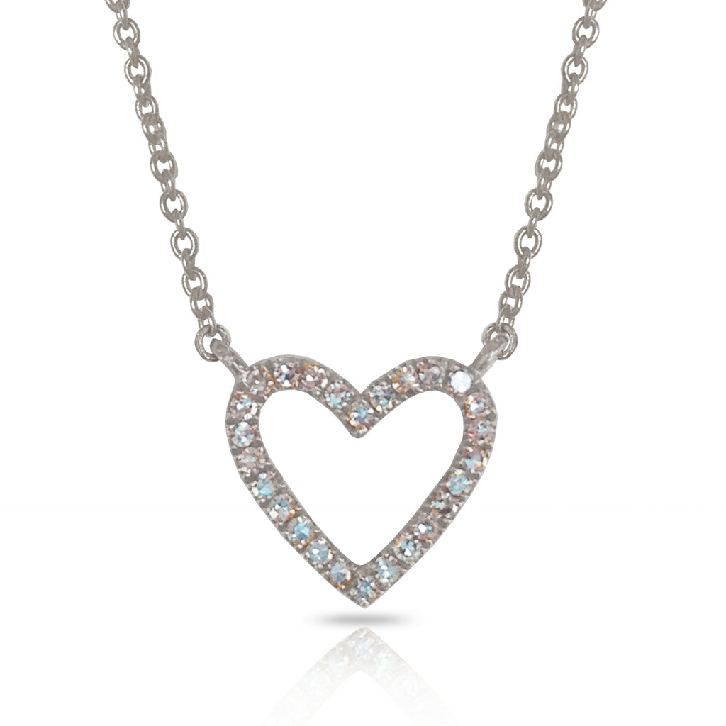 14K Gold Diamond Open Heart Necklace MN2501