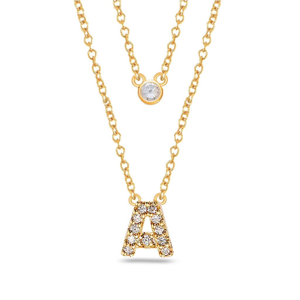 14k gold and diamond initial necklace MN36272A