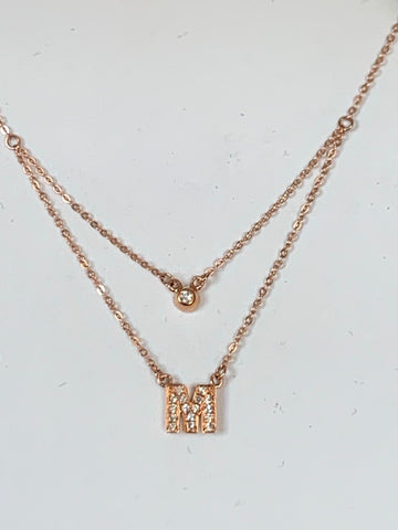 14k gold and diamond initial necklace MN36281L