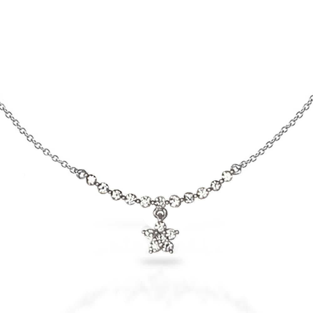 14k Gold Curved bar with star charm necklace N41949