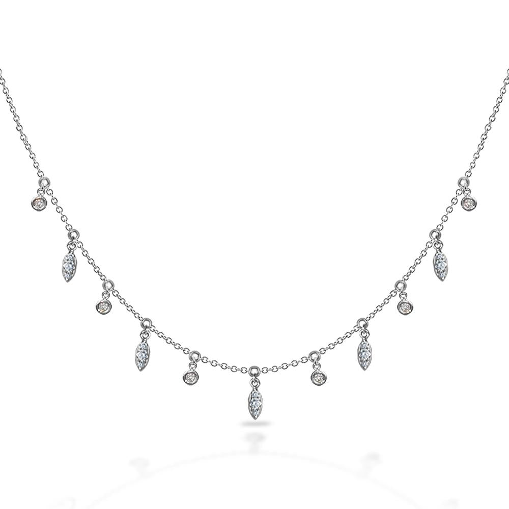 14k Gold Dew Drop Diamond By The Yard Necklace MN44912