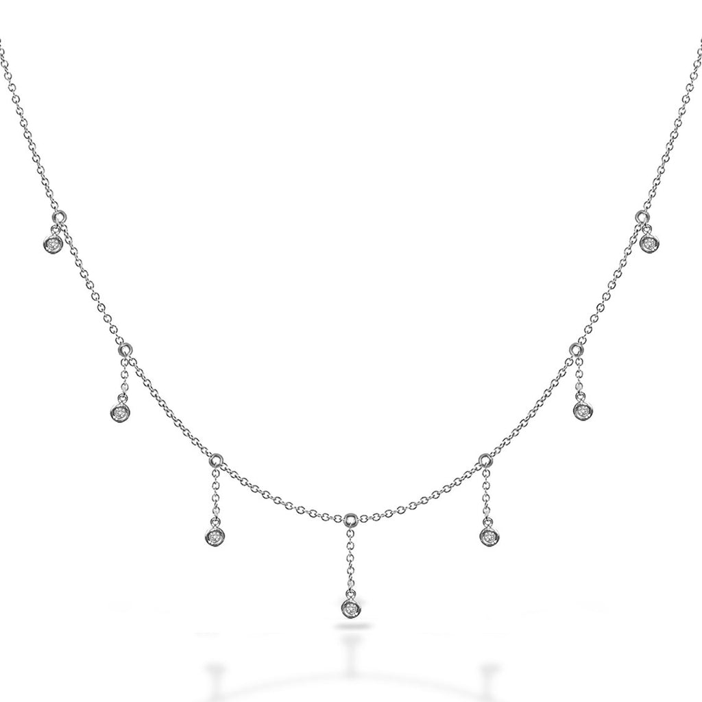 14k Gold Diamond Dew Drop Chain Necklace MN44913