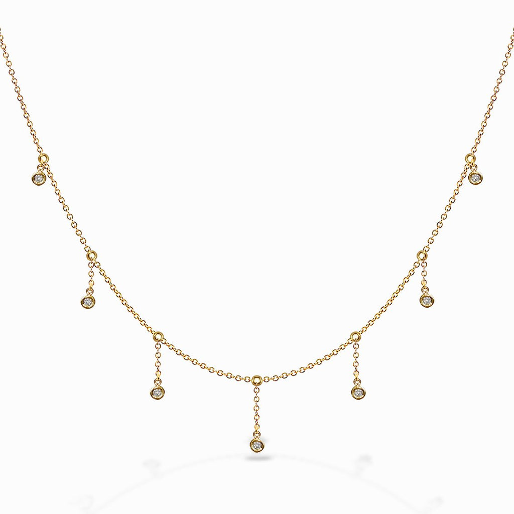14k Gold Diamond Dew Drop Chain Necklace MN44913