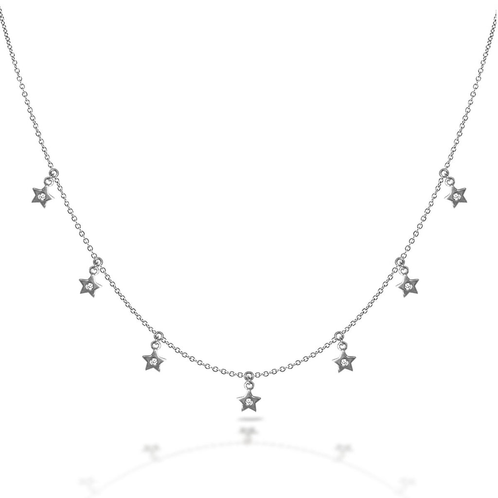 14k Gold diamond celestial choker star Necklace MN44914
