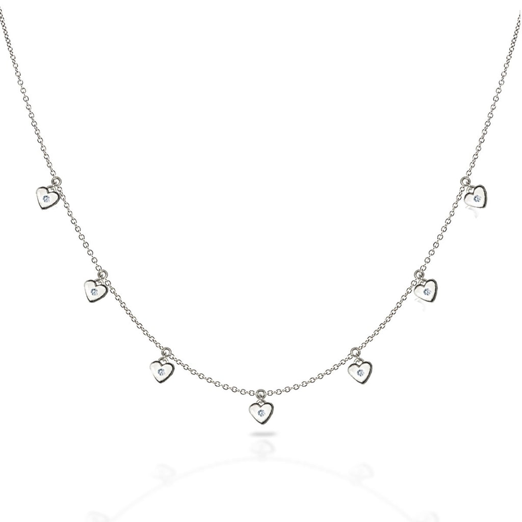 14k Gold diamond heart choker necklace MN44916