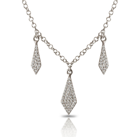 14K Gold Diamond Leaf Lariat " Y " Necklace LAR05A