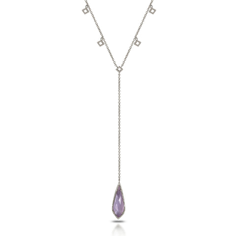 14k  gold diamond pave " Y " lariat necklace MN71433