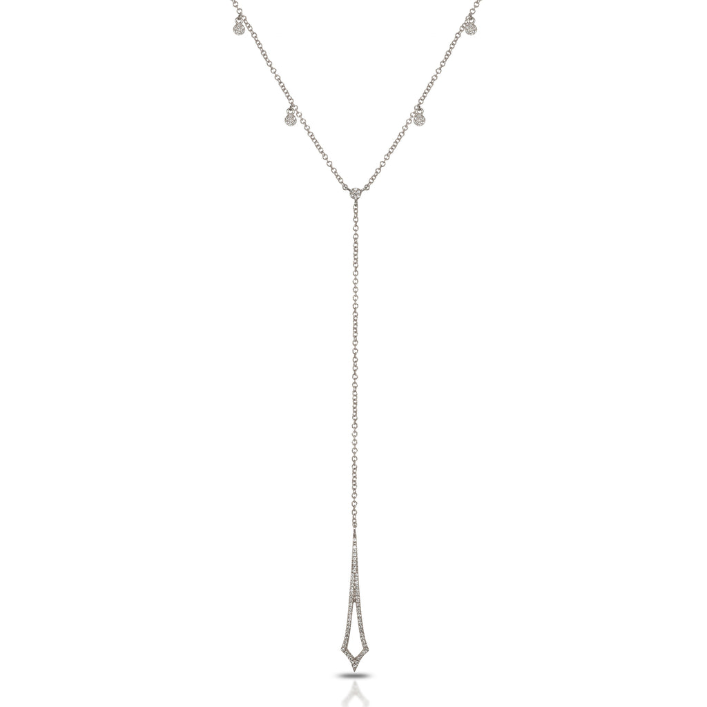 14k gold diamond pave " Y " lariat necklace MN71433
