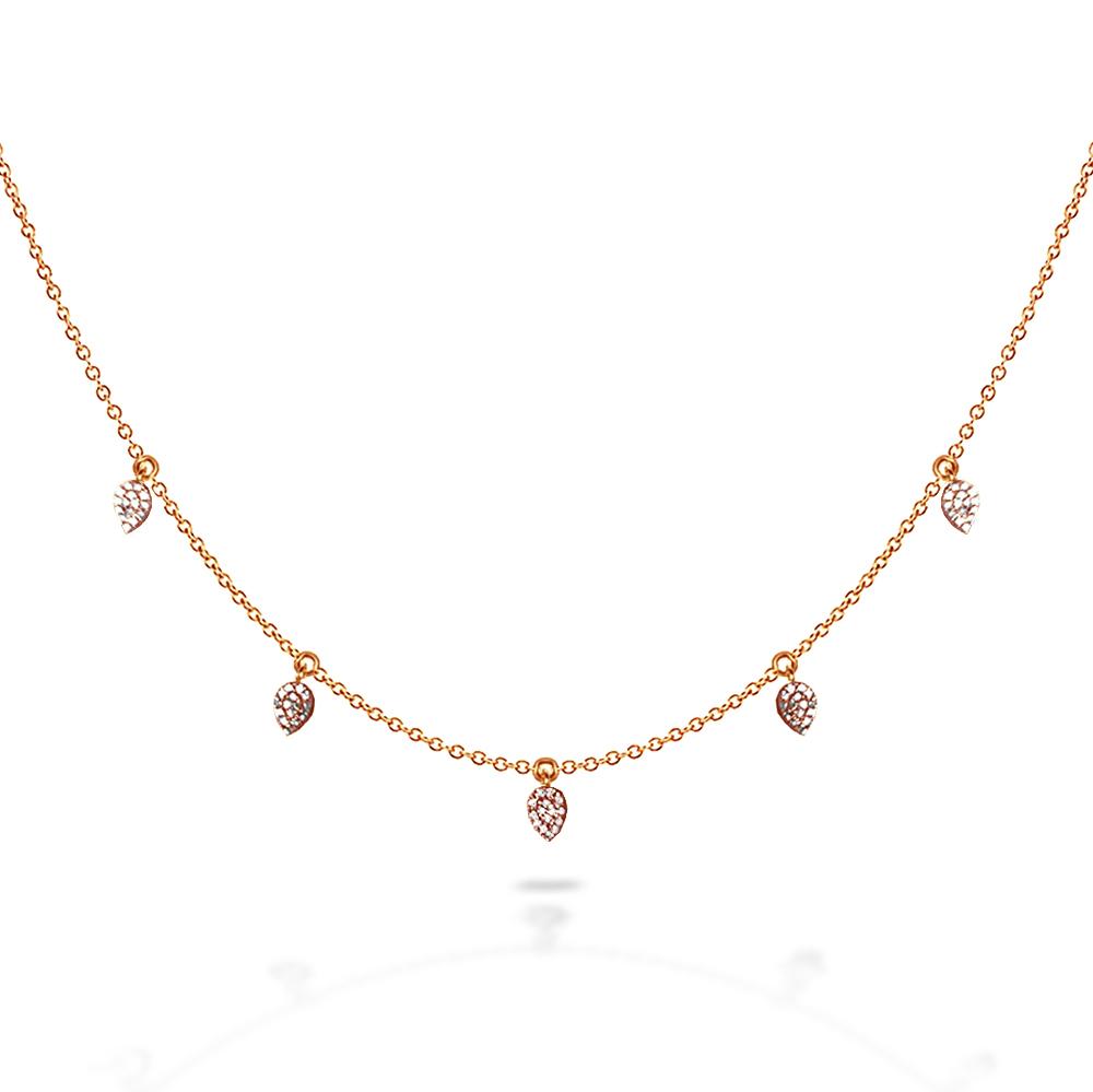 14k Pave drop charm diamond necklace MN71516