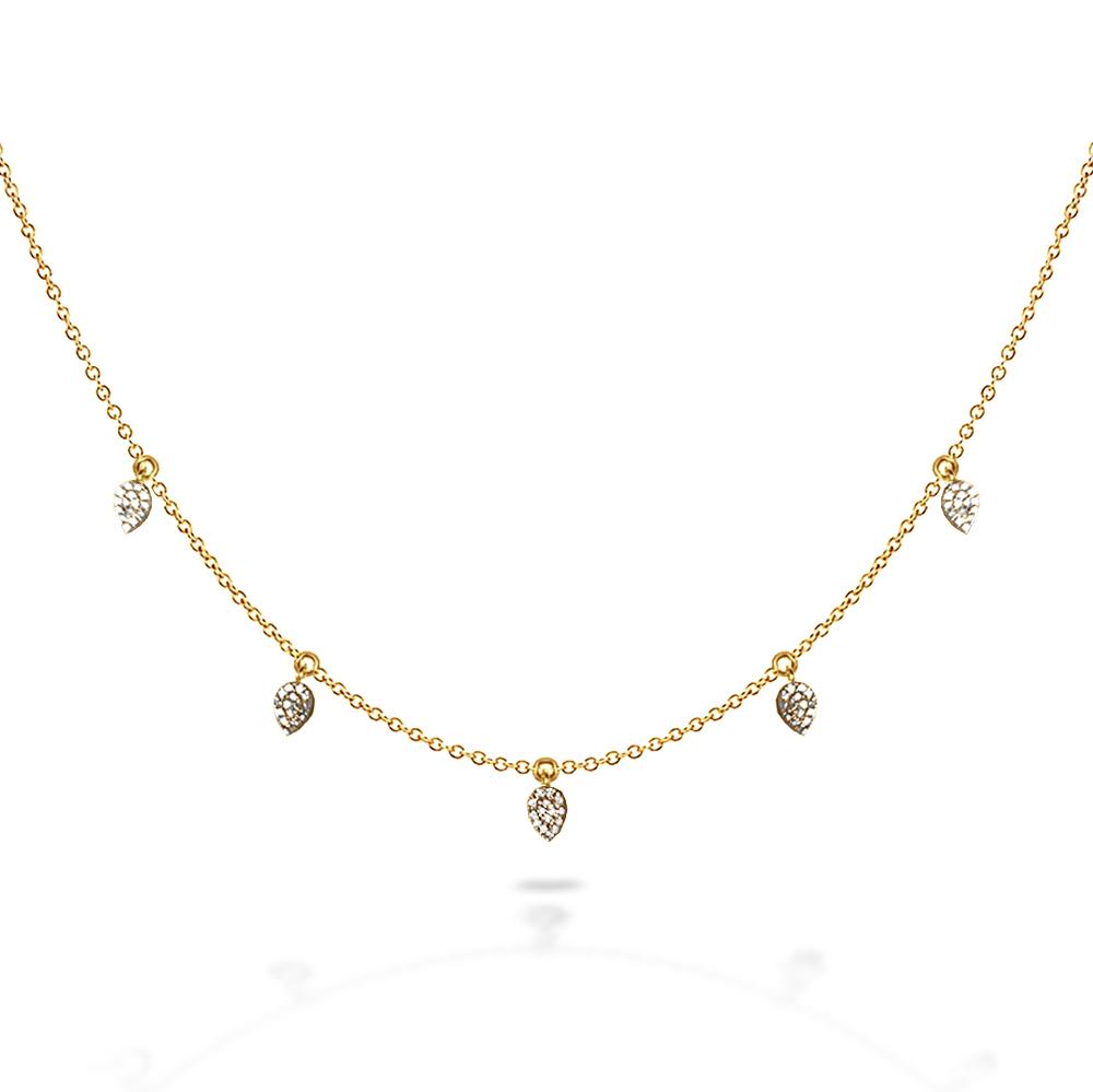 14k Pave drop charm diamond necklace MN71516