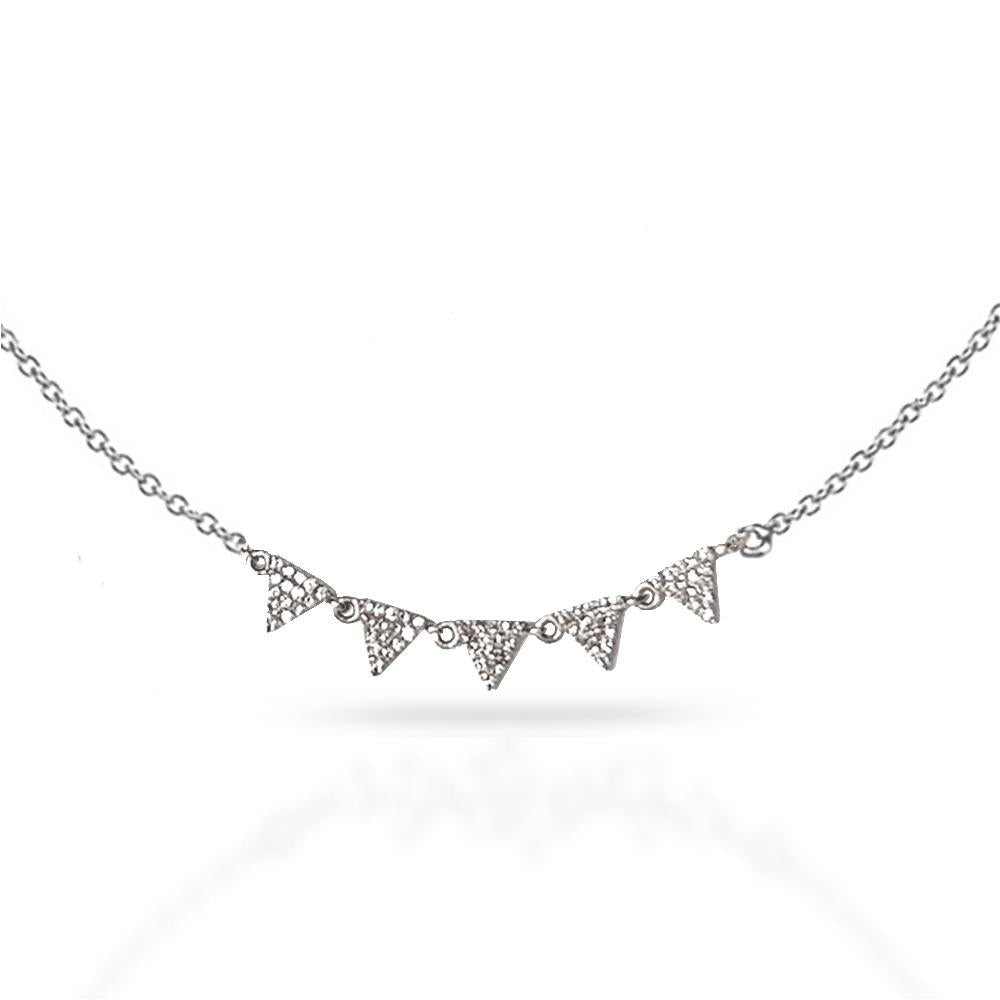 14k Pave triangle charm diamond necklace MN71517