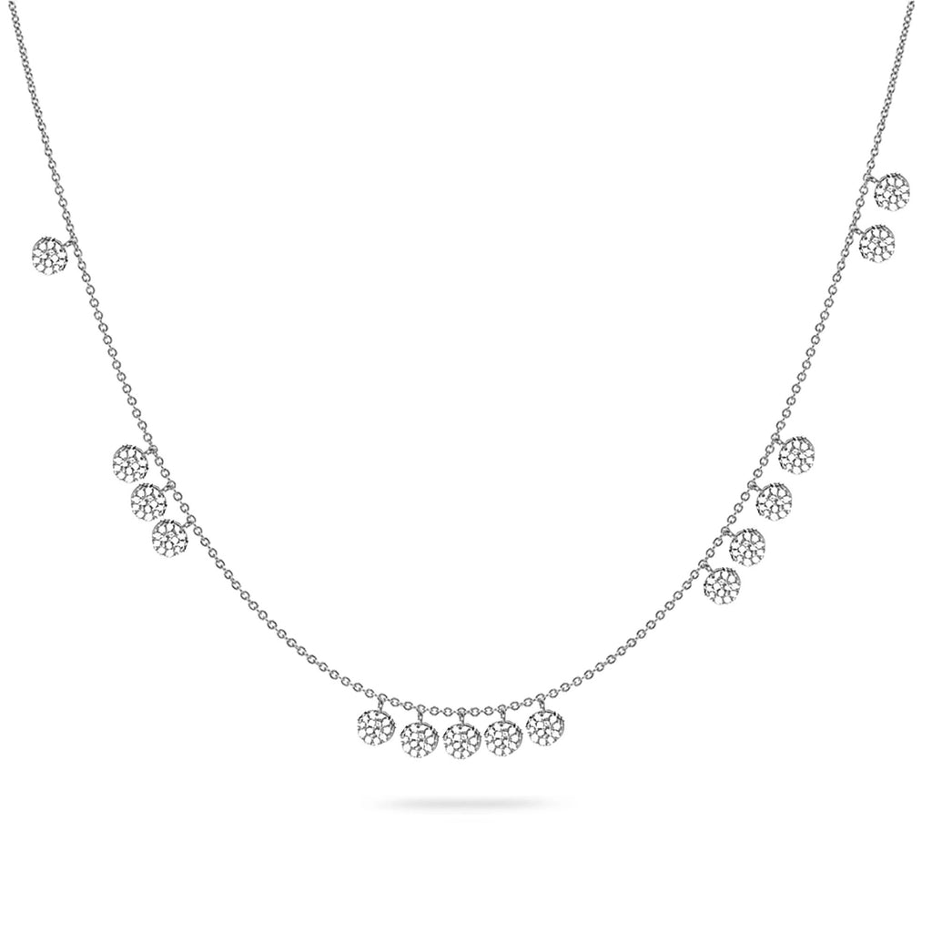 14k Pave diamond disc choker necklace MN71673