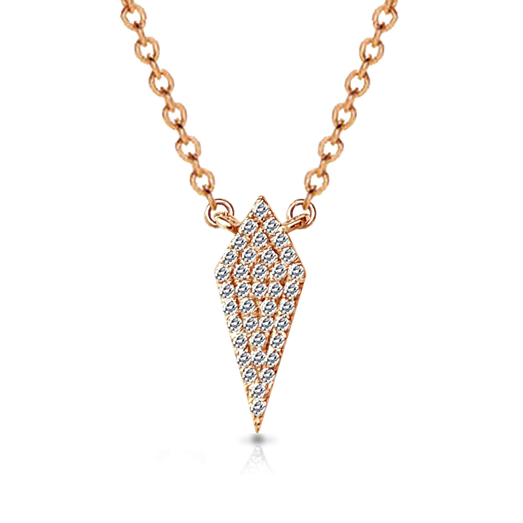 14k Petite pave kite diamond charm necklace MN71674