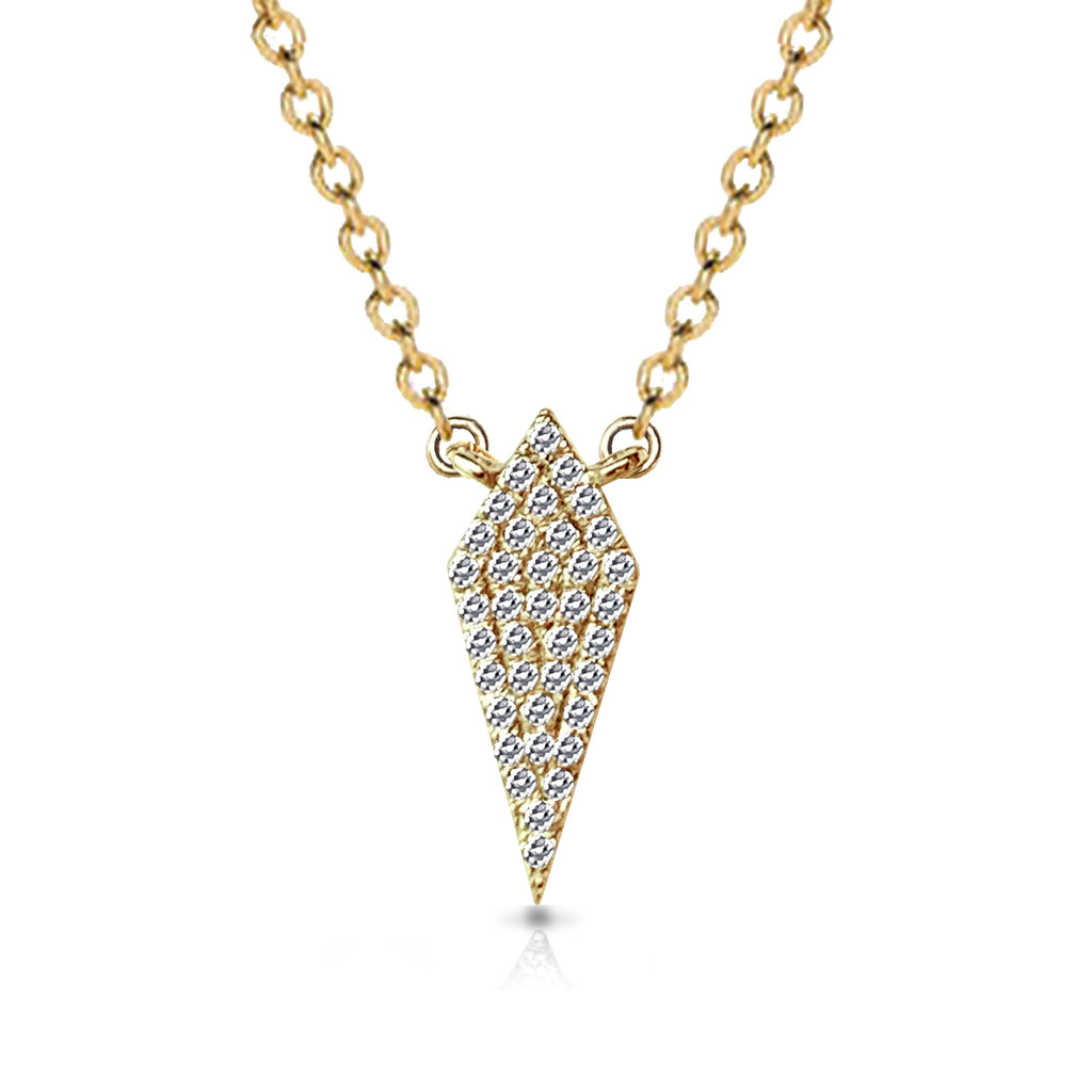 14k Petite pave kite diamond charm necklace MN71674