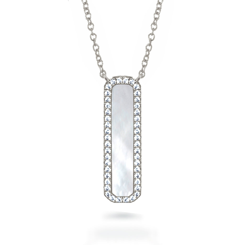 14k mother of pearl vertical bar necklace MN71680MP