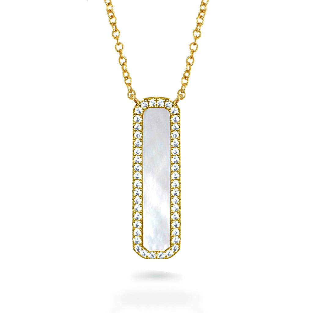 14k mother of pearl vertical bar necklace MN71680MP