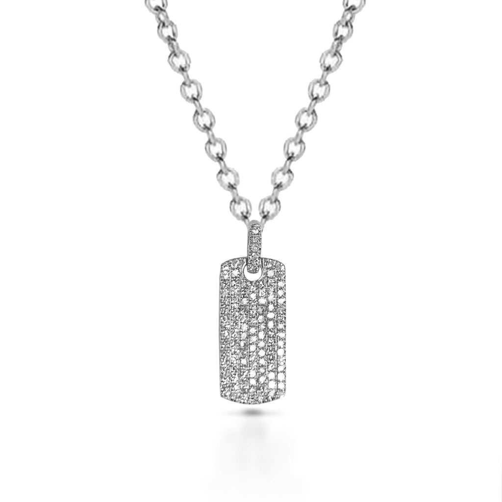 14k Gold Diamond Dog Tag Choker Necklace MP00023