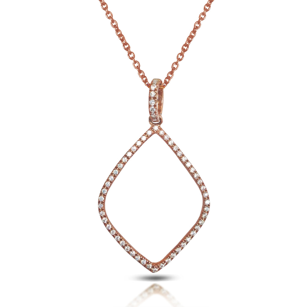 14K Open Face Diamond Kite Charm Pendant MP13265