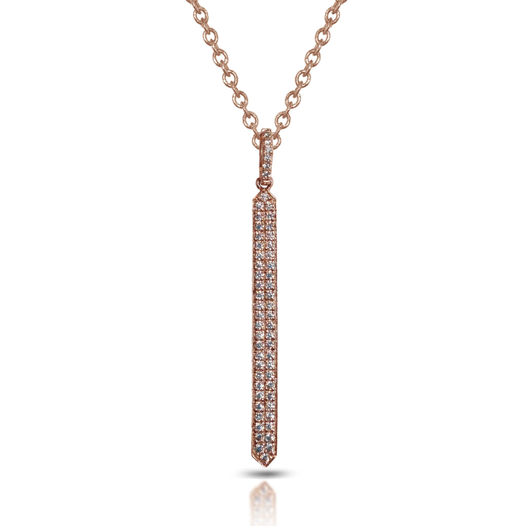 14K Gold Open Bar Diamond Pave Pendant MP23726